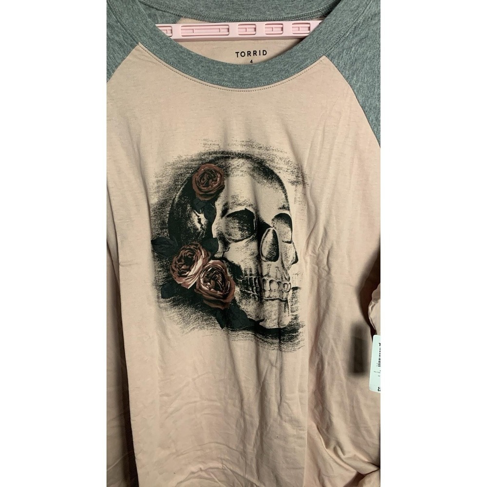 NWT Torrid Skull Floral Classic Fit Crew Heritage Jersey Tee 2X - Picture 7 of 11